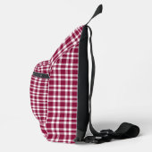 Bourgondisch wit geruit patroon sling bag (Rechts)