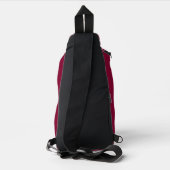 Bourgondisch Wit Geruite Personaliseer Patroon Sling Bag (Achterkant)