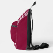 Bourgondisch Wit Geruite Personaliseer Patroon Sling Bag (Rechts)