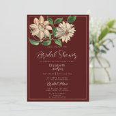 Bourgondisch wit groen floraal botanisch Vrijgezel Kaart (Staand voorkant)