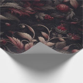 Bourgondisch wit rood bloemencadeau inpakpapier (Hoek)