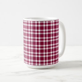 Bourgondisch wit ruitpatroon koffiemok