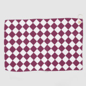 Bourgondisch Wit Rut Diamant Patroon Golfhanddoek (Horizontaal)
