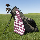Bourgondisch Wit Rut Diamant Patroon Golfhanddoek (Groen)