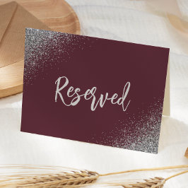 Bourgondisch Zilver Glitter Gereserveerde Trouwple Kaart