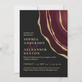 Bourgondische agaat donkere bruiloft kaart (Voorkant)