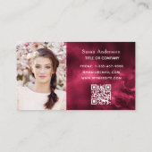 Bourgondische agaat foto qr code logo visitekaartje (Achterkant)