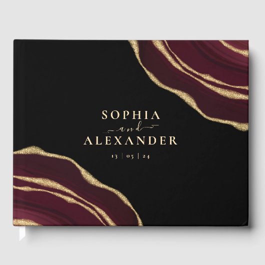 Bourgondische agaat gastenboek (Voorkant)