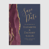 Bourgondische Agaat Gold Navy Magnetic Save the Da (Voorkant)