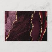 Bourgondische Agaat Gold Script Wedding Details Informatiekaartje (Achterkant)