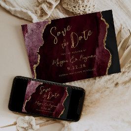Bourgondische Agaat Script Wedding Save the Date