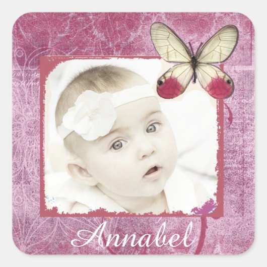  Bourgondische Baby Foto Stickers (Voorkant)