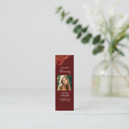 Bourgondische begrafenis Bladwijzer, begrafenis Ke Mini Visitekaartje (Staand voorkant)