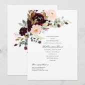 Bourgondische bes en blozende bloemenbal kaart (Voorkant / Achterkant)