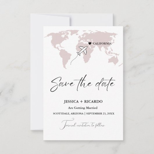 Bourgondische bestemming Bruiloft Save the date (Voorkant)