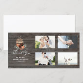 Bourgondische bloem barrel rustieke bedankjes brui bedankkaart (Voorkant / Achterkant)