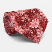 Bourgondische bloem batik stropdas (Opgerold)