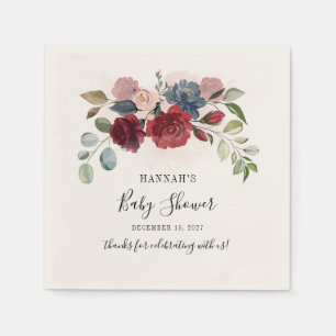 Bourgondische bloem botanische baby shower papiere servet