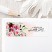 Bourgondische Bloem Bruidsfeest Etiket (Insitu)