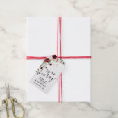 Bourgondische bloem bruidsfeest favoriet cadeaulabel (Met Touw)