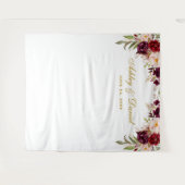 Bourgondische bloem bruiloft achtergrond foto boot wandkleed (Voorkant (horizontaal))