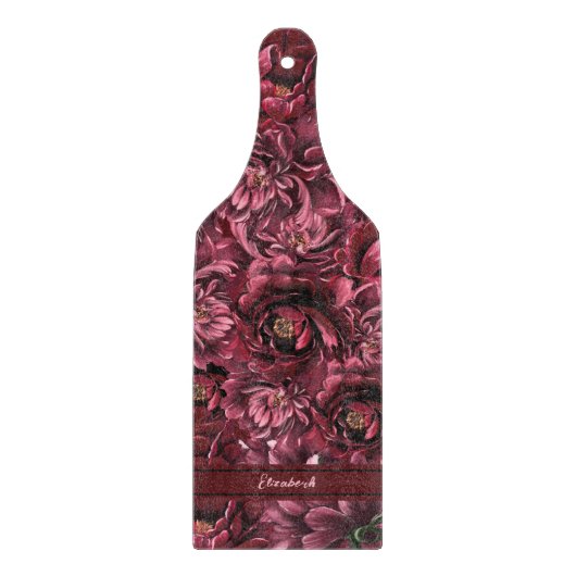 Bourgondische Bloem Elegantie Snijplank (Voorkant)