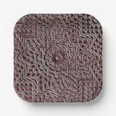 Bourgondische bloem geometrische papieren bord (Voorkant)