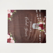 Bourgondische Bloem Glazen Bruids Bruiloft Hout Wandkleed (Voorkant (horizontaal))