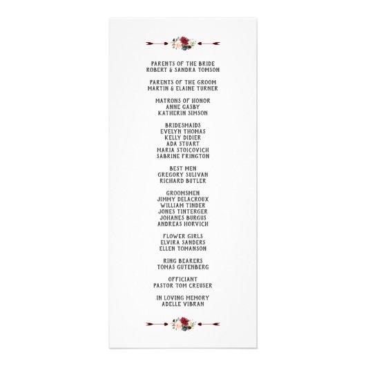 Bourgondische bloem gouden zeshoek frame huwelijks reclamekaart (Achterkant)