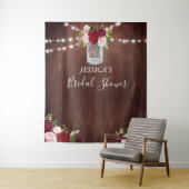 Bourgondische Bloem Mason Glas Bruidsfeest Hout Wandkleed (In situ)