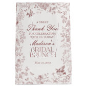 Bourgondische bloem toile de Jouy bruids brunch fa Medium Cadeauzakje (Achterkant)