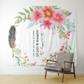 Bourgondische bloemachtergrond | Rustieke Photo Bo Wandkleed (In Situ (horizontaal))