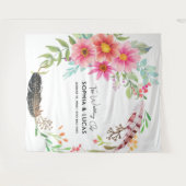 Bourgondische bloemachtergrond | Rustieke Photo Bo Wandkleed (Voorkant (horizontaal))