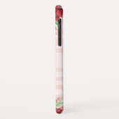 Bourgondische bloemblauwe strepen Waterverf monogr Case-Mate iPhone Case (Achterkant/links)