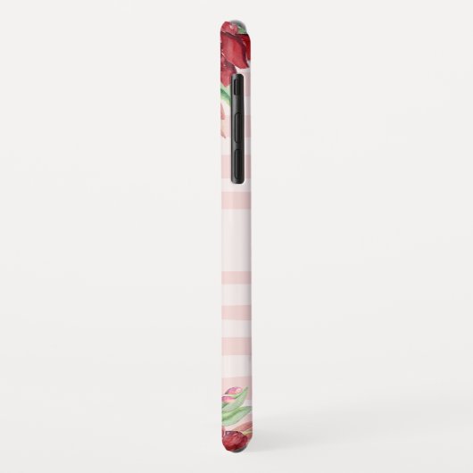 Bourgondische bloemblauwe strepen Waterverf monogr Case-Mate iPhone Case (Achterkant/links)