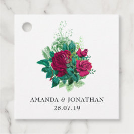  Bourgondische bloemen Bedankjes Labels