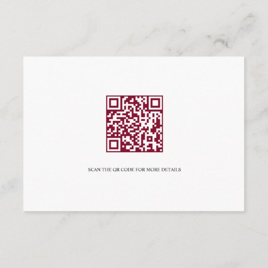 Bourgondische bloemen, bloemenkam bruiloft details informatiekaartje (Achterkant)