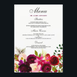 Bourgondische Bloemen Bloemige Elegante Trouw Menu<br><div class="desc">Bourgondische Bloemen Bloemige Elegante Trouw Menu
Overeenkomstige collectie in Niche and Nest winkel.</div>