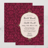 Bourgondische  Bloemen Bruids Brunch Uitnodiging (Voorkant / Achterkant)