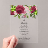 Bourgondische bloemen bruids douche uitnodiging (Insitu (Draagbaar))