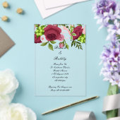 Bourgondische bloemen bruids douche uitnodiging (Insitu (Huwelijk))