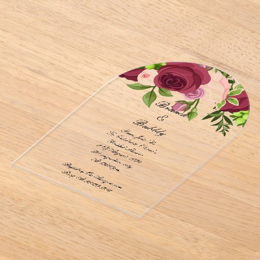 Bourgondische bloemen bruids douche uitnodiging (Laagn)