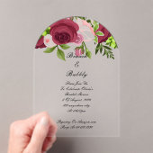 Bourgondische bloemen bruids douche uitnodiging (Insitu (Draagbaar))