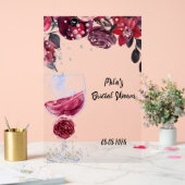 Bourgondische bloemen bruids douche uitnodiging acryl bord (Huwelijk)