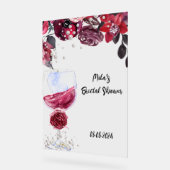 Bourgondische bloemen bruids douche uitnodiging acryl bord (Hoek)