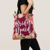 Bourgondische bloemen bruidsmeisje tote bag (Dichtbij)