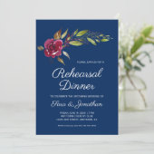 Bourgondische Bloemen Bruilofts Proefavond Kaart (Staand voorkant)