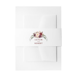 Bourgondische bloemen Elegant Uitnodigingen Wikkel