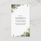 Bourgondische bloemen en groen Garland Elegant Boh Visitekaartje (Achterkant)