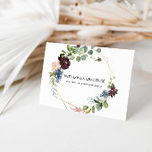 Bourgondische bloemen- en groenboeket bedankje bedankkaart